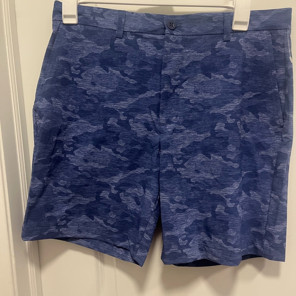Vineyard Vines Men's Blue Flat Front Chino Shorts Camo Size 35